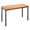 SODEMATUB Table polyvalente rectangulaire 120 x 60 cm hêtre/noir