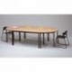 SODEMATUB Table polyvalente demi-rond diamètre 120 cm hêtre/noir