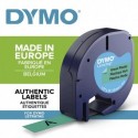 DYMO Cassette LETRATAG (91204) ruban plastique impression noir sur fond vert 12mmx4m