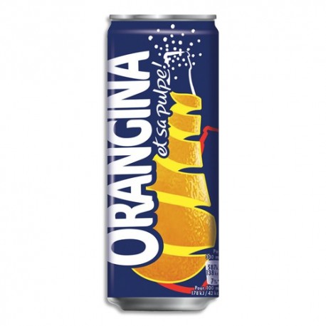 ORANGINA Canette de boisson gazeuse pétillante à l'orange de 33 cl