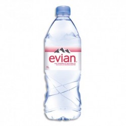 EVIAN Bouteille plastique d'eau d'1 litre