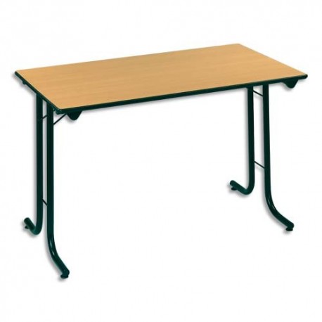 SODEMATUB Table polyvalente pliante rectangulaire 120 x 70 cm hêtre/noir