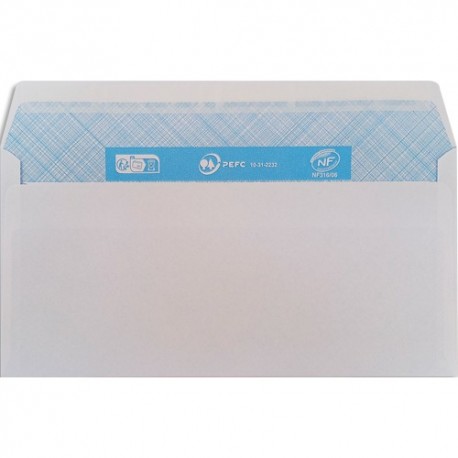 Eco 5* B/500 enveloppes blanches autoadhésives 80g format DL (110x220)