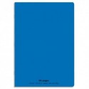 Cahier 17x22 96 pages grands carreaux piqure papier 90g Couverture polypropylène  - Bleu