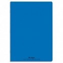 Cahier piqûre 21x29,7cm 96 pages 90g séyès grands carreaux. Couverture polypropylène bleu