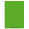 Cahier 21x29.7 (A4) 96 pages grands carreaux piqure 90g Couverture polypropylène vert