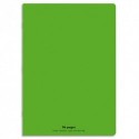 Cahier 24x32 96 pages grands carreaux piqure 90g  Couverture polypropylène vert