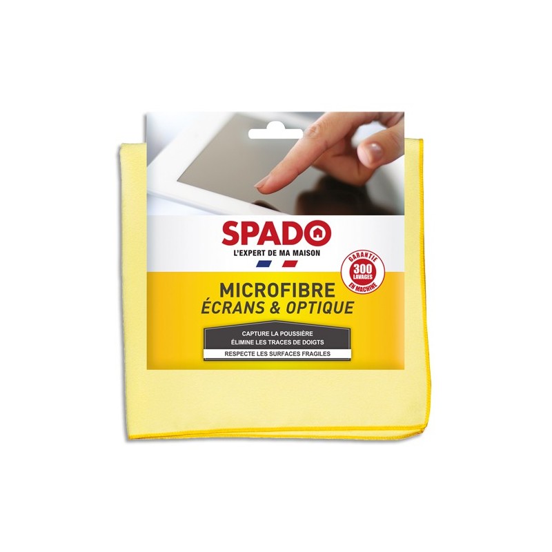 SPADO Chiffon microfibre double face écrans et optique, format 38 x 38 cm  coloris jaune
