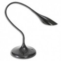 ALBA Lampe à Leds Arum en ABS noir - Tête 17 cm, 1Bras flexible L49 cm et Socle D18 cm