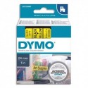 DYMO Cassette D1 (53718) ruban impression noir sur fond jaune 24 mmx7m pour étiqueteuse Dymo