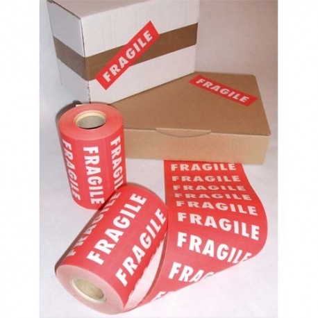 TECHMAY LOGETIQ Rouleau de 1000 étiquettes imprimées fragile format 150x42,5 mm