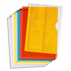EXACOMPTA Boîte de 100 pochettes-coin en PVC 14/100 ème format 21x30cm