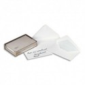 Enveloppe blanche GPV - Boîte cristal de 100 enveloppes gomme format 90x140 mm