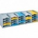 PAPERFLOW Bloc classeur à 20 cases fixes pour doc A4 capacité 500 feuilles L89,7 x H31,3 x P30,4 cm gris