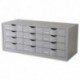 PAPERFLOW Bloc classeur à 12 tiroirs pour documents 24 x 32 cm - Dimensions L81,3 x H32,9 x P34,2 cm gris