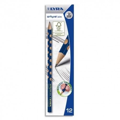 Crayons graphite Lyra triangulaires Groove Slim avec grip zone pour gauchers et droitiers mine HB
