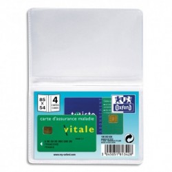 ELBA Etuis pour 4 cartes de crédit, 6,5 x 9,5 cm, PVC 30/100eme