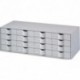 PAPERFLOW Bloc classeur à 16 tiroirs pour documents 24 x 32 cm Dimensions L107,6 x H32,9 x P34,2 cm gris