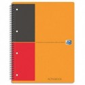 Cahier 21x31.8 spirales 160 pages perforées papier 80g lignée 6mm Couverture polypropylène orange Oxford Activebook