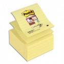 POST-IT Lot de 5 recharges Znotes Super Sticky jaune 90 feuilles lignées 101x101 mm - Jaune pastel