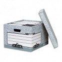 Archivage BANKERS BOX - Caisse XL L38xh28,7xp43cm, montage automatique, carton recyclé gris/blanc