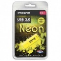 INTEGRAL Clé USB 3.0 Neon 64Go Jaune INFD64GoNEONYL3.0+ redevance