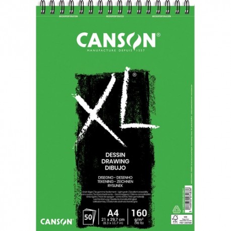 Papier dessin Canson Bloc de 50 feuilles dessin XL DESSIN 10 format 21x29.7cm 160 grammes