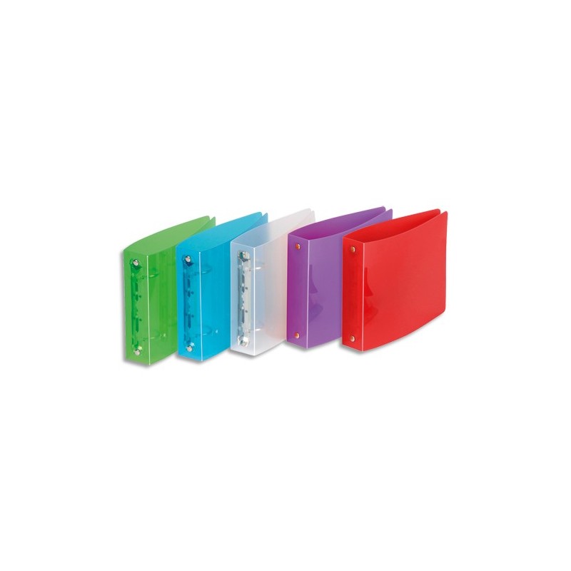 3 classeurs souples en plastique a4 maxi format avec 4 anneaux propyglass  multicolore Viquel