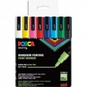 UNIPOSCA Pochette 16 marqueurs peinture à eau. encre pigmentation assortie. pointe fine PC3M/16AASS21 - Assortis