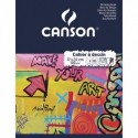 Cahier 17x22 16 pages unies blanches de dessin piqure Couverture carte Canson