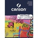 Cahier 24x32 24 pages unies blanches de dessin piqure Couverture carte Canson