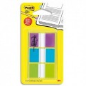 POST-IT Set de 60 index standards dans un dévidoir transparent 2,54cm Coloris: violet, bleu, vert