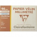 Papier millimétré Clairefontaine pochette de 12 feuilles millimétré format A4 90 grammes