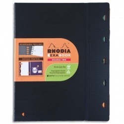 RHODIA Cahier rechargeable EXABOOK spirales 160 pages 90g 5x5 22,5x29,7cm Couverture polypropylène noire