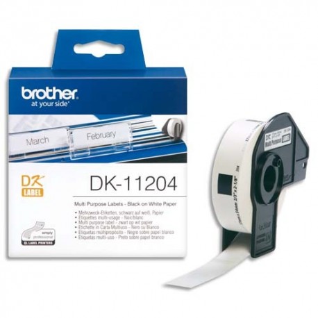 BROTHER DK-11204 (DK11204) Rouleau de 400 étiquettes multiusage 17x54mm
