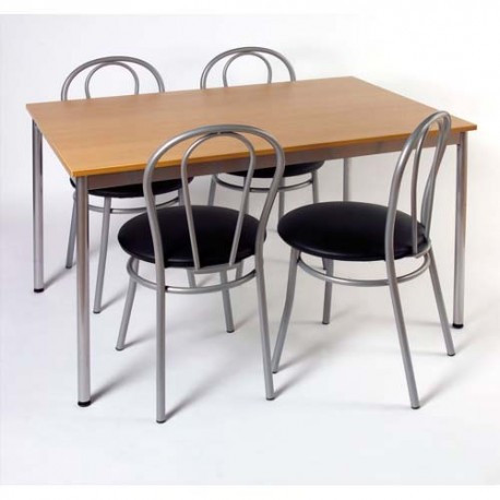 SODEMATUB Table collectivité hêtre alu cafétéria rectangle 120x80cm