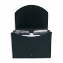 Trieur EXACTIVE - Trieur valisette noir en PP EXACASE 13 compartiments.Dos extensible,onglets personnalisables - Noir