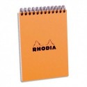 Bloc de direction Rhodia couverture reliure intégrale en-tête orange 80 feuilles réglure 5x5