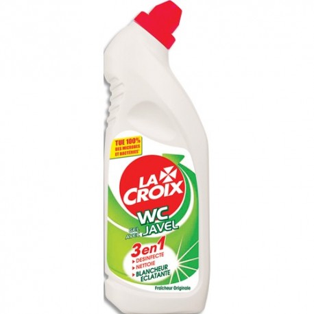 LA CROIX Flacon de Gel WC fraîcheur pure avec javel 750 ml nettoyant désinfectant anti-tartre 3 en 1
