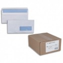 NEUTRE B/500 enveloppes blanches autocollantes 80g format DL (110x220) fenêtre 45x100mm