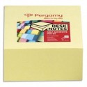 PERGAMY Bloc cube de 320 feuilles repositionnables dimensions 7,6x7,6cm. Coloris jaune - Jaune
