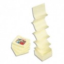 PERGAMY Bloc de 100 feuilles repostionnables accordéon dimensions 7,6x7,6cm. Coloris jaune - Jaune