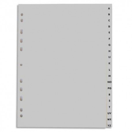 PERGAMY Jeu 20 intercalaires alphabétiques A-Z en carte 190g. Format A4. Coloris beige