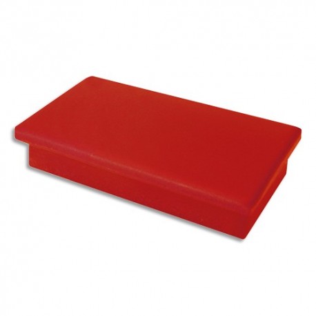 Aimant Eco 5* - Plaquette de 7 aimants rectangulaires 1,2 x 2,5 cm Rouge