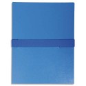 Chemise à sangle velcro dos extensible Exacompta 390  recouverte de balacron grand rabat assortis ou à la couleur - Bleu clair