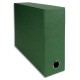 Boîtes de transfert toilées de la marque Exacompta en carton rigide recouvert de papier dimensions 34x25,5 cm Couleur:Vert Dos:9