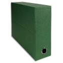 Boîtes de transfert toilées de la marque Exacompta en carton rigide recouvert de papier dimensions 34x25,5 cm - Vert