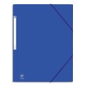 Chemise 3 rabats à élastiques ELBA Eurofolio en carte grainée 5/10e coloris au choix. - Bleu foncé