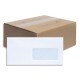 LA COURONNE Boîte de 200 enveloppes blanches autoadhésives 80g format DL (110x220) fenêtre 45x100mm 