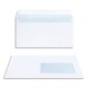 LA COURONNE Boîte de 200 enveloppes blanches autoadhésives 80g format DL (110x220) fenêtre 45x100mm 